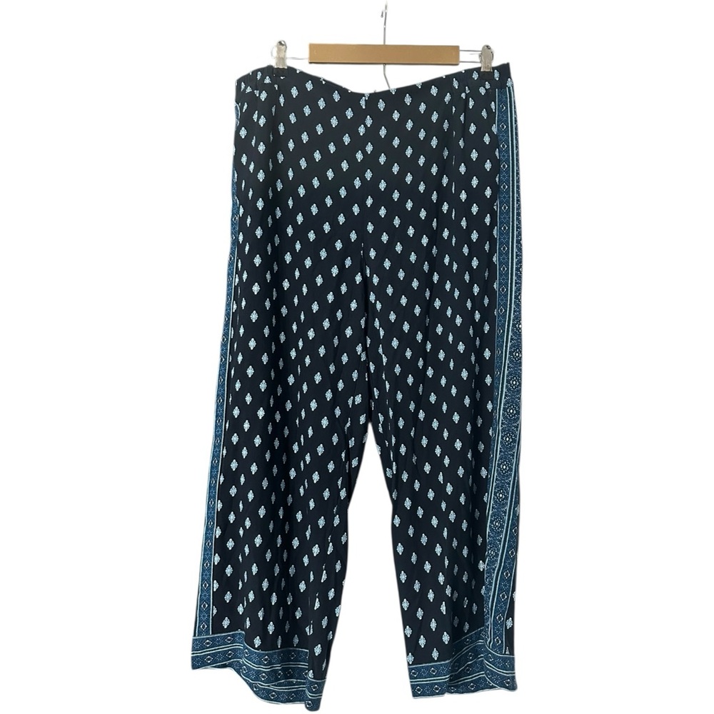 J.Jill Boho Print Relaxed Pants NWT Blue Size L